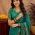Teal green soft silk blend banarasi jacuard work pethani saree with unstitched blouse piece