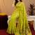 Parrot soft silk blend banarasi jacuard work pethani saree with unstitched blouse piece