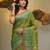 Light green coloured handwoven tissue saree with woven design