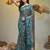 Teal tissue handwoven saree with jamdani borders