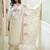 Ivory Cotton Kurta Set with Intricate Magenta Floral Embroidery 3-Piece Set