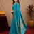 Turquoise soft silk blend banarasi jacuard work pethani saree with unstitched blouse piece