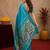 Turquoise soft silk blend banarasi jacuard work pethani saree with unstitched blouse piece