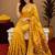Yellow soft silk blend banarasi jacuard work pethani saree with unstitched blouse piece