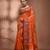 Orangetissue handwoven saree with jamdani borders