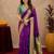 Purple soft silk blend banarasi jacuard work pethani saree with unstitched blouse piece