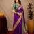 Purple soft silk blend banarasi jacuard work pethani saree with unstitched blouse piece