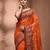 Orangetissue handwoven saree with jamdani borders