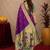 Purple soft silk blend banarasi jacuard work pethani saree with unstitched blouse piece
