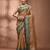Beige tissue handwoven saree with jamdani borders