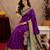 Purple soft silk blend banarasi jacuard work pethani saree with unstitched blouse piece