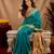 Teal green soft silk blend banarasi jacuard work pethani saree with unstitched blouse piece