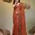 Red tissue soft saree with zari borders