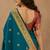 Teal blue soft silk blend banarasi jacuard work pethani saree with unstitched blouse piece