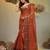 Red tissue soft saree with zari borders
