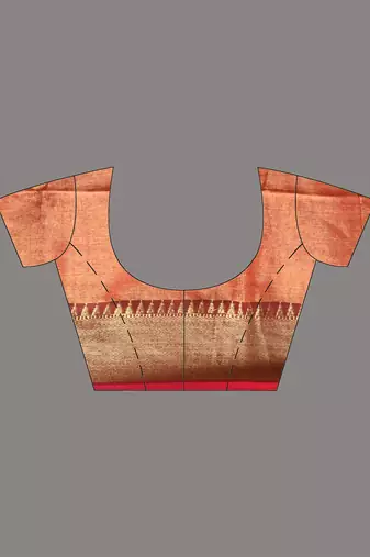 Red tissue soft saree with zari borders