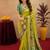Parrot soft silk blend banarasi jacuard work pethani saree with unstitched blouse piece