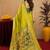 Parrot soft silk blend banarasi jacuard work pethani saree with unstitched blouse piece
