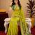 Parrot soft silk blend banarasi jacuard work pethani saree with unstitched blouse piece