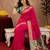 Rani pink soft silk blend banarasi jacuard work pethani saree with unstitched blouse piece