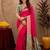 Rani pink soft silk blend banarasi jacuard work pethani saree with unstitched blouse piece