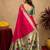 Rani pink soft silk blend banarasi jacuard work pethani saree with unstitched blouse piece