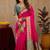 Rani pink soft silk blend banarasi jacuard work pethani saree with unstitched blouse piece
