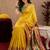Yellow soft silk blend banarasi jacuard work pethani saree with unstitched blouse piece