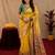 Yellow soft silk blend banarasi jacuard work pethani saree with unstitched blouse piece