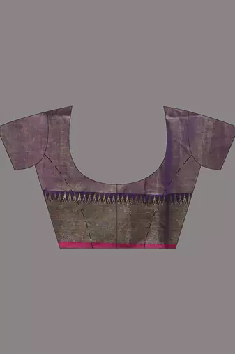 Purple tissue soft saree with zari borders