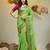Green tissue soft saree with zari borders