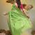Green tissue soft saree with zari borders