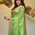 Green tissue soft saree with zari borders