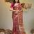 Violet dual tone texture motifs tissue saree with stripes pallu