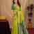 Parrot soft silk blend banarasi jacuard work pethani saree with unstitched blouse piece