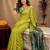 Parrot soft silk blend banarasi jacuard work pethani saree with unstitched blouse piece