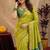 Parrot soft silk blend banarasi jacuard work pethani saree with unstitched blouse piece