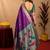 Purple soft silk blend banarasi jacuard work pethani saree with unstitched blouse piece