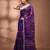 Purple texture motifs tissue saree with stripes pallu