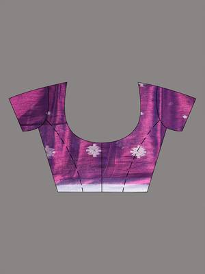 Purple texture motifs tissue saree with stripes pallu 4