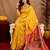 Yellow soft silk blend banarasi jacuard work pethani saree with unstitched blouse piece