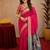 Rani pink soft silk blend banarasi jacuard work pethani saree with unstitched blouse piece