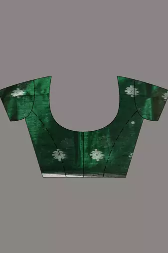 Green texture motifs tissue saree with stripes pallu
