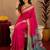 Rani pink soft silk blend banarasi jacuard work pethani saree with unstitched blouse piece
