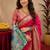 Rani pink soft silk blend banarasi jacuard work pethani saree with unstitched blouse piece