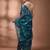 Peacock blue texture motifs tissue saree with stripes pallu