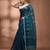 Peacock blue texture motifs tissue saree with stripes pallu