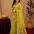 Parrot soft silk blend banarasi jacuard work pethani saree with unstitched blouse piece