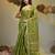 Parrot green texture motifs tissue saree with stripes pallu