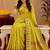 Parrot soft silk blend banarasi jacuard work pethani saree with unstitched blouse piece